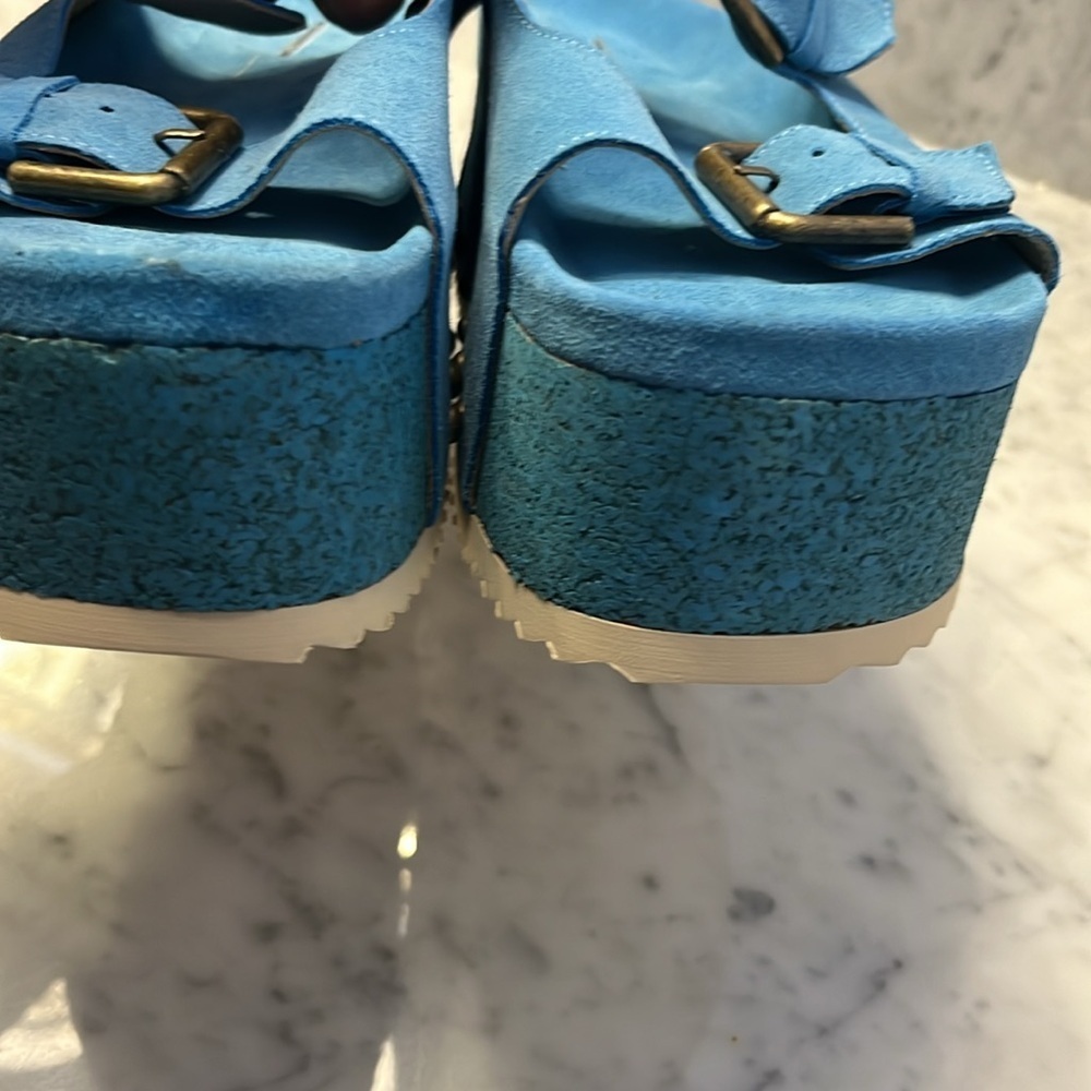 Free People x Intentionally Rule Breaker Suede Sandals Size 9 NIB - Picture 10 of 16